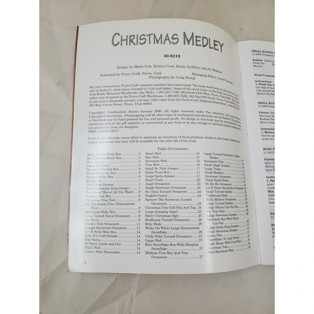 Provo Craft Christmas Medley Pattern Book Marie Cole Wood Craft Designs 40-6219